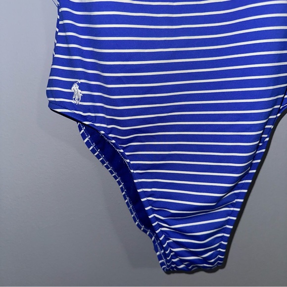 Ralph Lauren Blue Striped Swimsuit - Picture 1 of 7